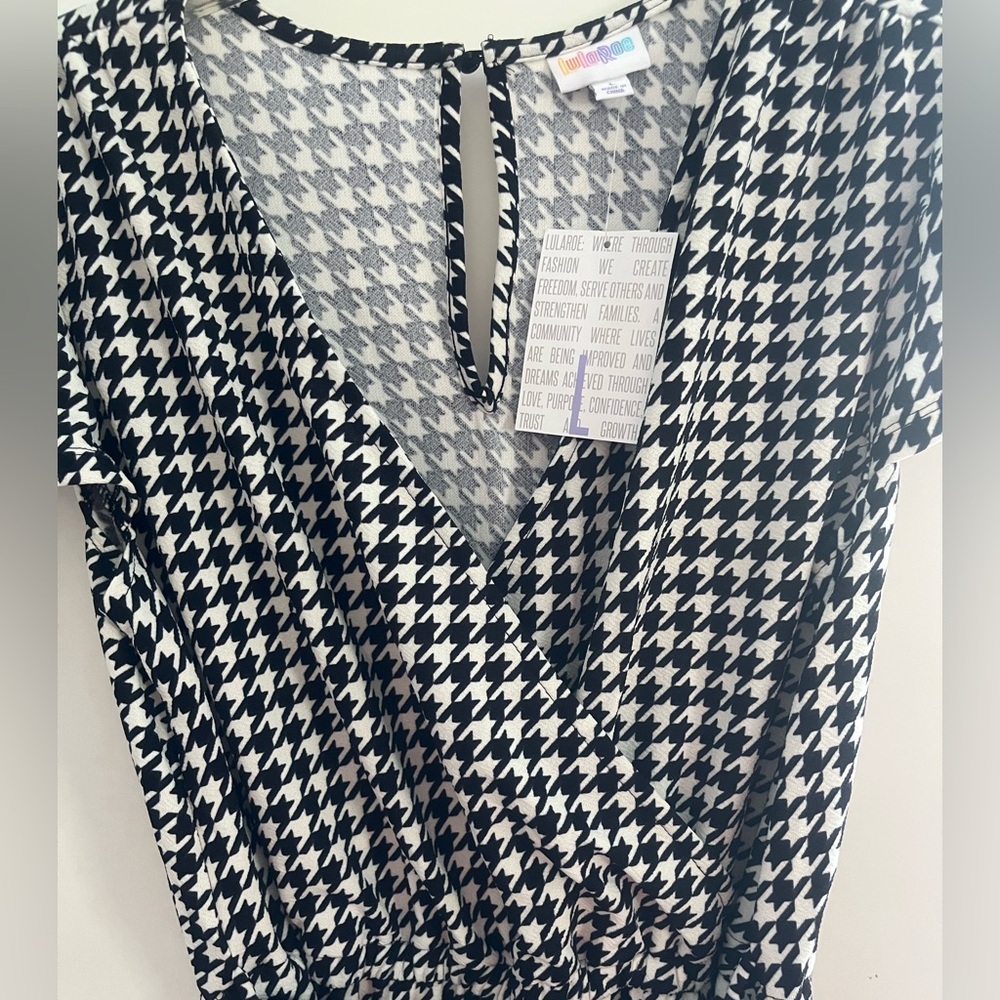 Black and White Houndstooth Jumpsuit